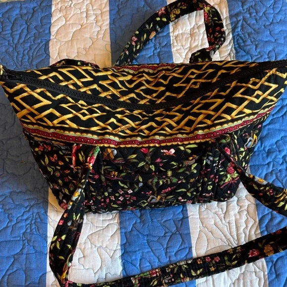 Vera Bradley Floral Ming Oriental Black Tote Bag- Medium - Picture 9 of 10